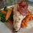 Lemon and fennel snapper with crispy pancetta on mango sweet potato mash